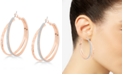 GUESS Rose Gold-Tone 2" Glitter Double Hoop Earrings